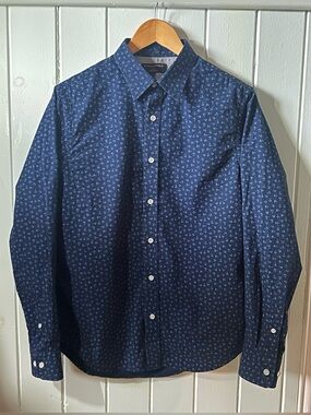 Banana Republic Factory Navy Blue Floral Print Shirt